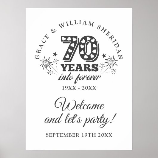 Into Forever 70th Anniversary Welcome Sign Poster (Vorne)