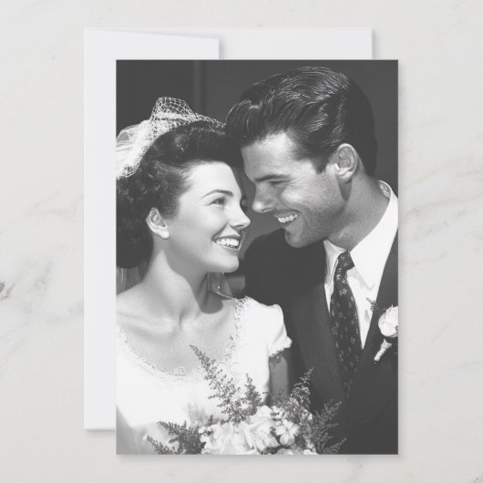 Into Forever 70th Wedding Anniversary Foto Einladung (Rückseite)