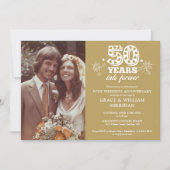 Into Forever Gold 50th Wedding Anniversary Foto Einladung (Vorderseite)
