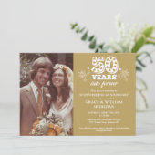 Into Forever Gold 50th Wedding Anniversary Foto Einladung (Stehend Vorderseite)