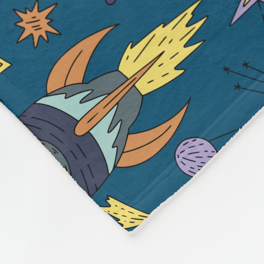 Into Space Cosmos Pattern   Fleecedecke (Ecke)