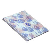 Into the blue. Muster mit Blättern in Blau Notizblock (Rechte Seite)