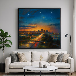 Into The City - Pastel Painting Style Cityscape Poster