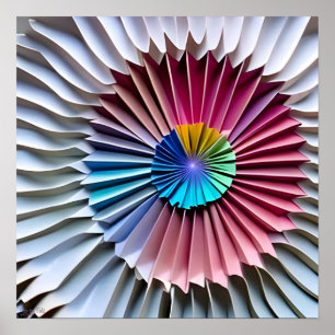 Into the Fold AI Fantasy Digital Art Print Origami Poster