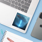 Into The Void - Square Vinyl  Aufkleber (Laptop mit iPhone)