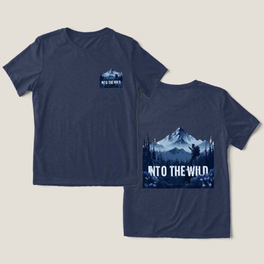 Into the Wild – Minimalist Night Hiking Tri-Blend Shirt (Design Vorderseite & Rückseite)