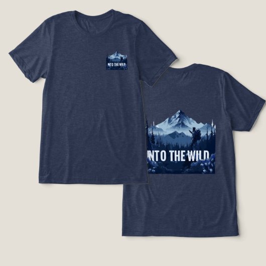 Into the Wild – Minimalist Night Hiking Tri-Blend Shirt (Design Vorderseite & Rückseite)