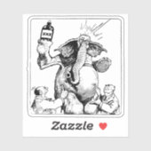 Intoxikierter Elefant Aufkleber (Blatt)