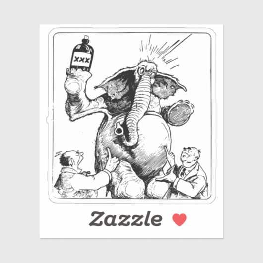 Intoxikierter Elefant Aufkleber (Blatt)