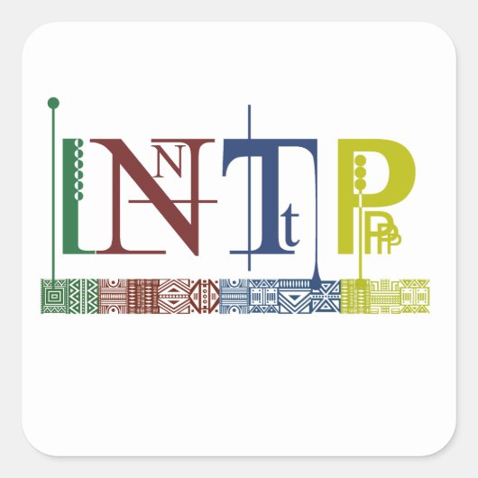 INTP-Logo - Myers-Briggs-Name-Markierung/Aufkleber Quadratischer Aufkleber (Vorderseite)