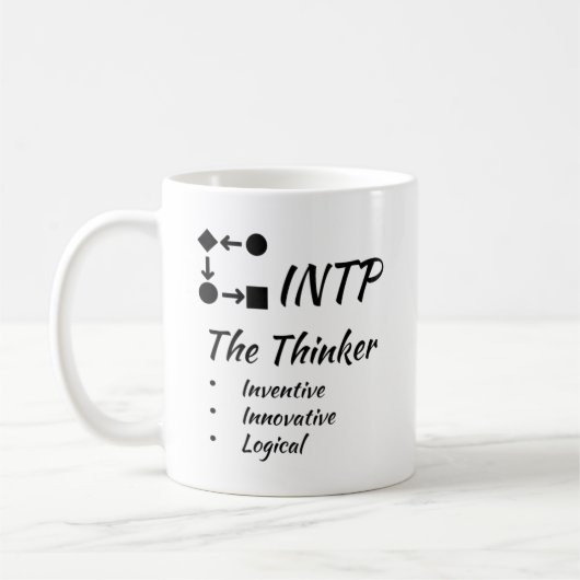 INTP MBTI Myers-Briggs Typindikator Persönlichkeit Kaffeetasse (Links)