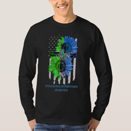 Intracranial Hypertension Awareness US Flag Faith  T-Shirt (Vorderseite)