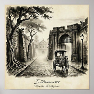 Intramuros Manila Kalesa Erbe Poster