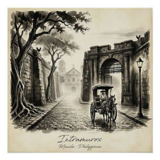 Intramuros Manila Kalesa Erbe Poster