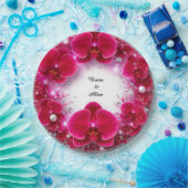 Intricantierte Blumendekoration mit roten Blume Pappteller (Party)