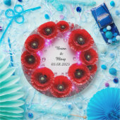 Intricantierte Blumendekoration mit roten Blume Pappteller (Party)