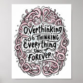 Intricate Abstract Overthinker Typography Poster (Vorne)