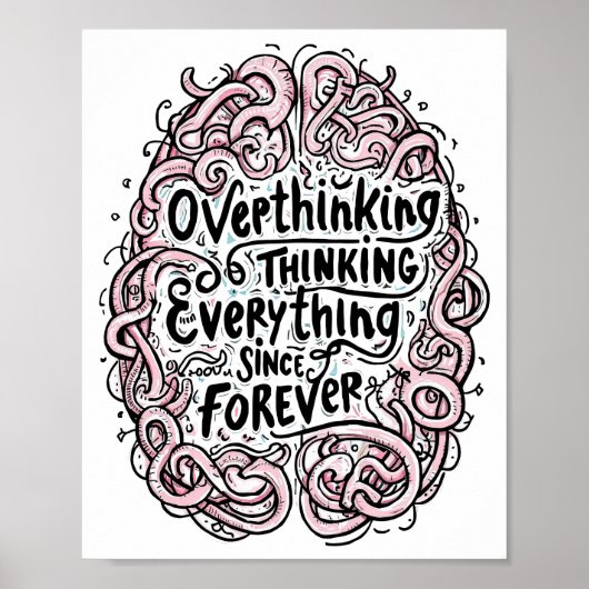 Intricate Abstract Overthinker Typography Poster (Vorne)