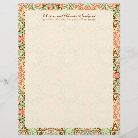 Intricate Arabesque, Briefkopf (Vorderseite)