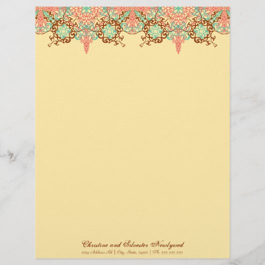 Intricate Arabesque, Briefkopf (Vorderseite)