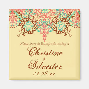 Intricate Arabesque, Save the Date quadratisch Magnet