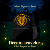 Intricate Bison Buffalo Head Illustration Bedruckter Rucksack