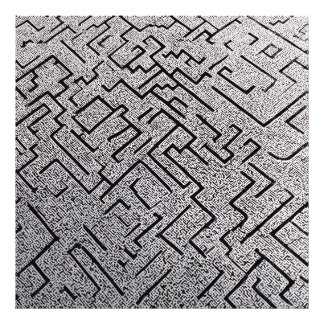 Intricate Black & White Labyrinth Maze Fotodruck