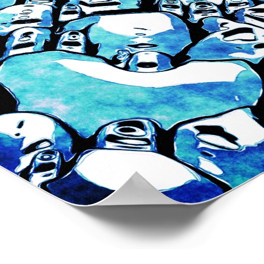 Intricate Blue Abstract Pattern Poster (Ecke)