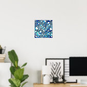 Intricate Blue Abstract Pattern Poster (Heimbüro)