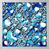 Intricate Blue Abstract Pattern Poster (Vorne)