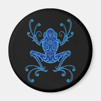 Intricate Blue and Black Tree Frog Magnet
