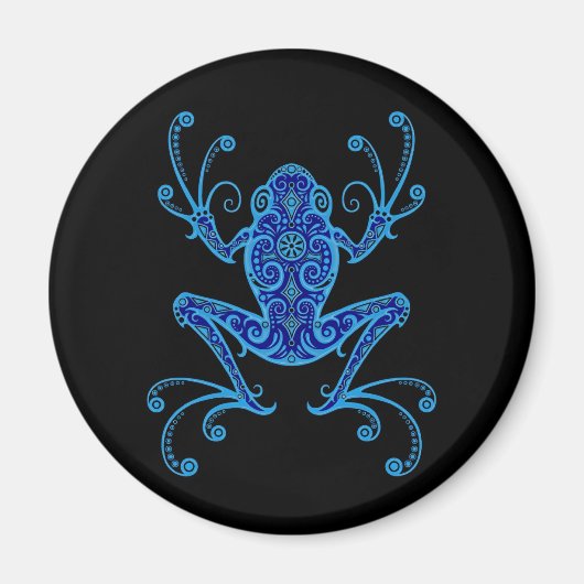 Intricate Blue and Black Tree Frog Magnet (Vorne)