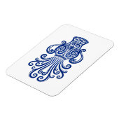 Intricate Blue Aquarius Zodiac auf White Magnet (Linke Seite)