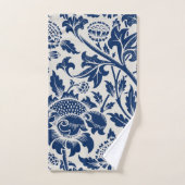 Intricate blue floral pattern on light background badhandtuch set (Handtuch)