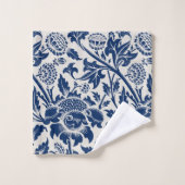Intricate blue floral pattern on light background badhandtuch set (Waschlappen)