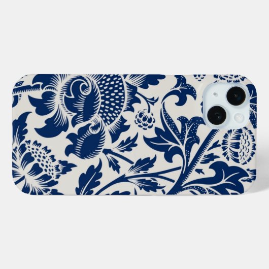 Intricate blue floral pattern on light background Case-Mate iPhone hülle (Rückseite (Horizontal))