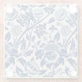 Intricate blue floral pattern on light background glasuntersetzer (Rückseite)