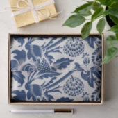 Intricate blue floral pattern on light background seidenpapier (Geschenk)