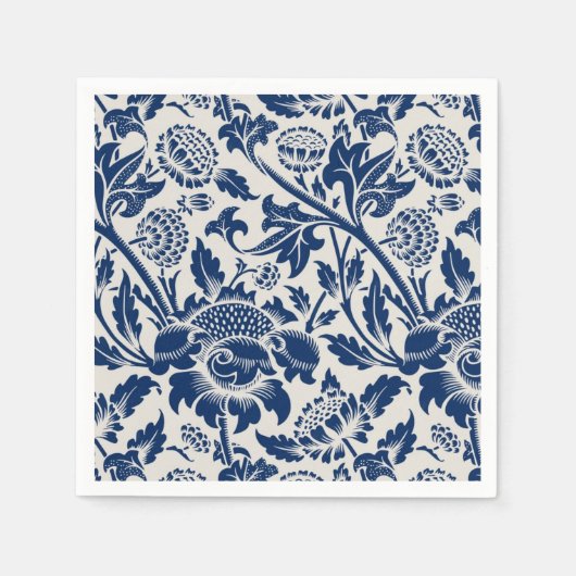 Intricate blue floral pattern on light background serviette (Vorderseite)
