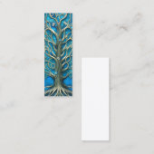 Intricate Blue Floral Tree of Life Graphic Mini Visitenkarte (Vorne/Hinten)