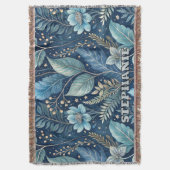Intricate Blue & Green Botanical - Starry Dark Blu Decke (Vorderseite Vertikal)