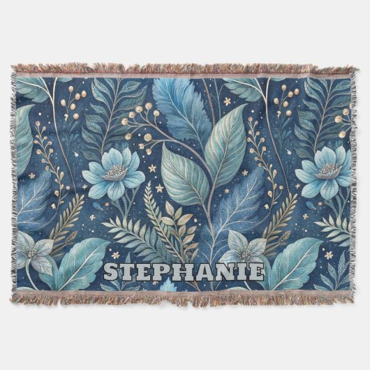 Intricate Blue & Green Botanical - Starry Dark Blu Decke (Vorderseite)