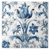 Intricate Blue Rustic Azulejo Tiles Fliese (Vorderseite)