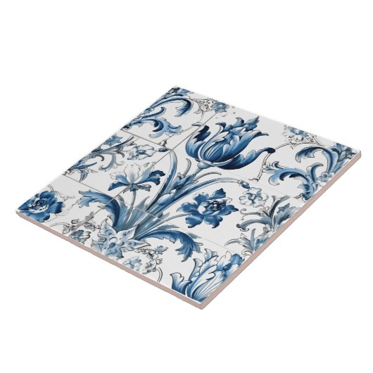 Intricate Blue Rustic Azulejo Tiles Fliese (Seite)