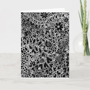 Intricate Blumen und Herzen gefaltete Grußkarte Karte