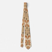 Intricate Bohemian Tile Pattern in Earthy Terracot Krawatte (Rückseite)