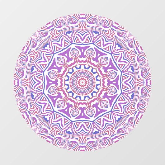 Intricate Bold Groovy Boho Hippie Abstrakt Mandala Fensteraufkleber (Blatt)