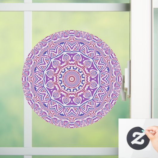 Intricate Bold Groovy Boho Hippie Abstrakt Mandala Fensteraufkleber (Zuhause)