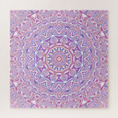Intricate Bold Groovy Boho Hippie Abstrakt Mandala Puzzle (Horizontal)
