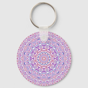 Intricate Bold Groovy Boho Hippie Abstrakt Mandala Schlüsselanhänger